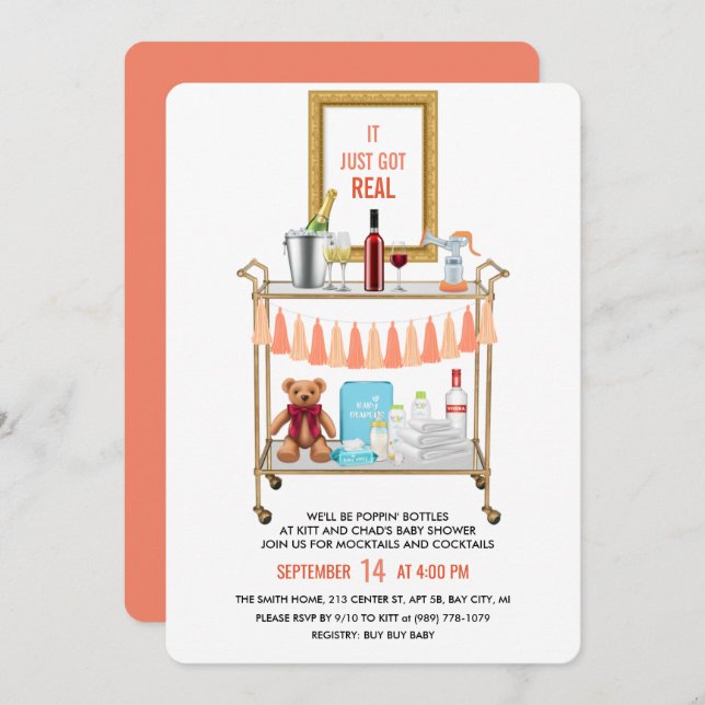 Es Got nur eine echte Baby Dusche Einladung. Einladung (Vorne/Hinten)