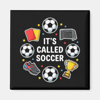 Es heißt Fußball Lustiger Sticker-Stil Footll Dete Magnet