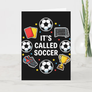Es heißt Fußball Lustiger Sticker-Stil Fußll Dete Karte
