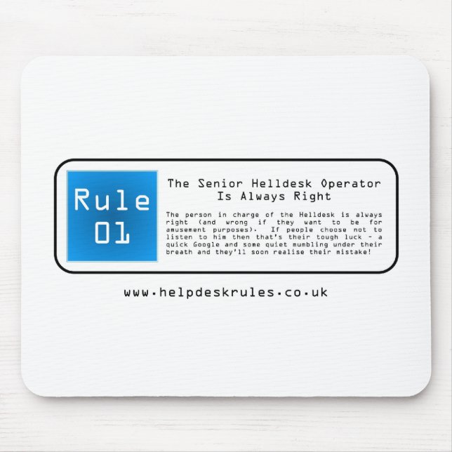 ES Informationsstellen-Regeln Mousepad (Vorne)