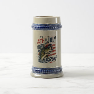 Es ist 4. Juli Bass Brute Fischen Bierglas
