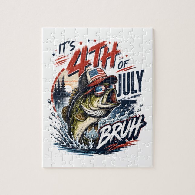 Es ist 4. Juli Bass Brute Fischen Puzzle (Vertikal)