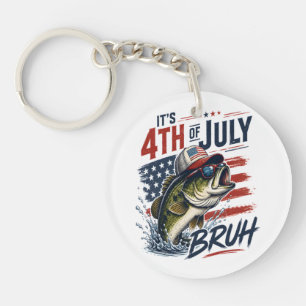 Es ist 4. Juli Bass Brute Fischen Schlüsselanhänger