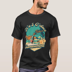 Es ist 5 O’Uhr Irgendwo Sommer Retro Sonnenunter T-Shirt