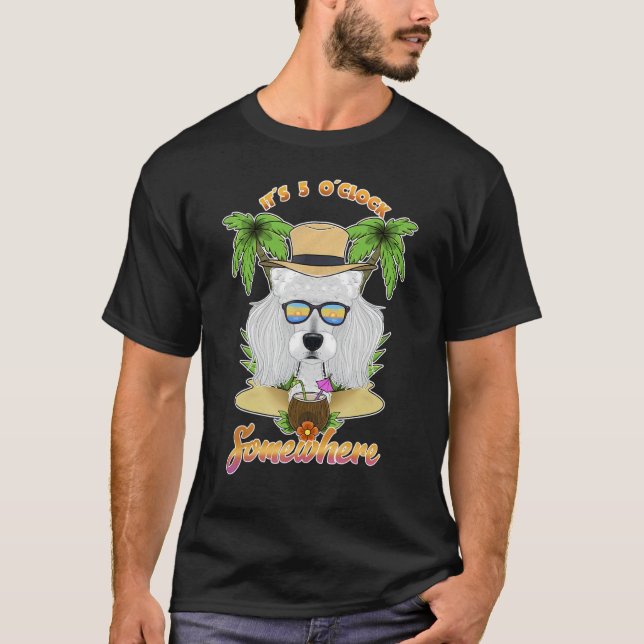 Es ist 5 Uhr irgendwo trinken Poodle T-Shirt (Vorderseite)