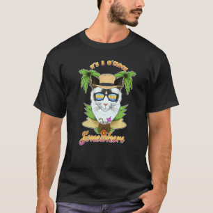 Es ist 5 Uhr irgendwo trinkende Ragdoll-Katze T-Shirt