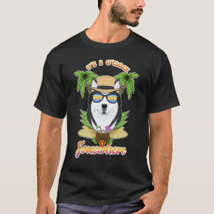 Es ist 5 Uhr irgendwo trinkender Husky T-Shirt
