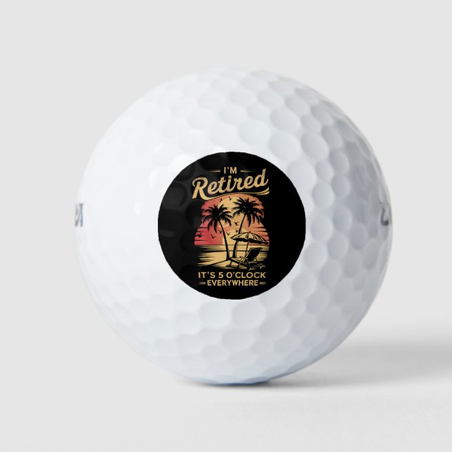 Es ist 5 Uhr Überall bin ich müde Sommer Golfball (Vorderseite)