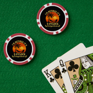 Es ist 5 Uhr überall Ruhestand Tropischer Sommer Pokerchips