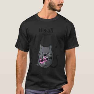 Es ist alles groovy Damen schwarze Smoking-Katze m T-Shirt