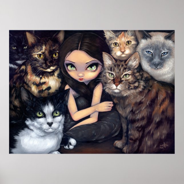 Es ist alles über die Cats Fee Katze Art Print Poster (Vorne)
