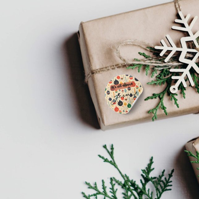 Es ist alles über Jesus – Weihnachtssticker #10 Runder Aufkleber (Von Creator hochgeladen)