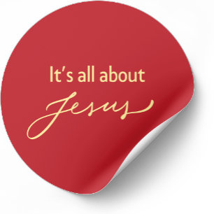 Es ist alles über Jesus – Weihnachtssticker #11 Runder Aufkleber