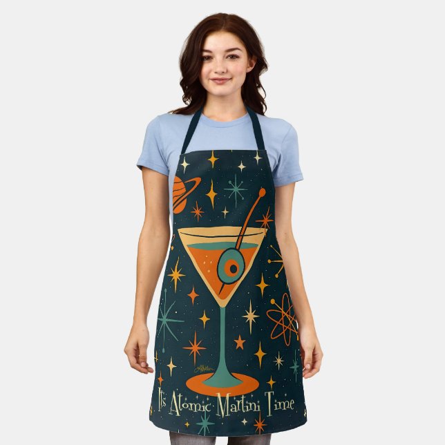Es ist Atomic Martini Time Cosmic Stars Schürze (Getragen)