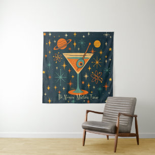 Es ist Atomic Martini Time Cosmic Stars Wandteppich