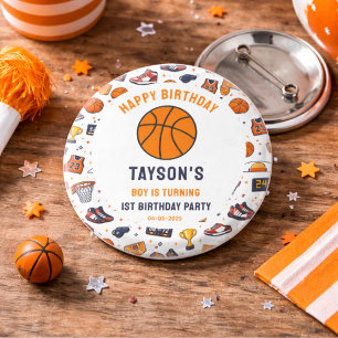 Es ist Basketball-Spielzeit zum 1. Geburtstag im R Button