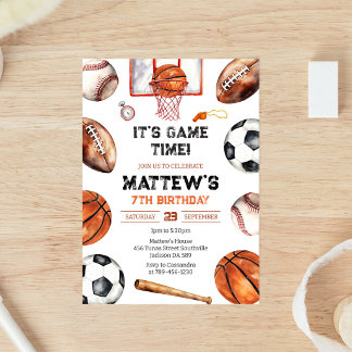 Es ist Basketball-Sport-Jungen-Geburtstag Einladung