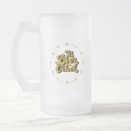 Es ist Ber O'Clock auf einem Uhrengesicht auf eine Mattglas Bierglas