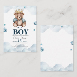 ES IST BOY Bear Baby Shower Mitteilungskarte