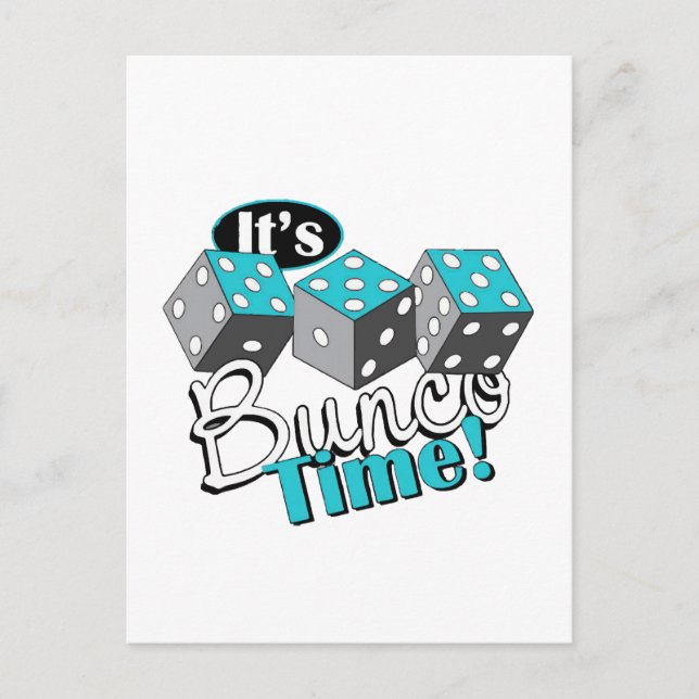 Es ist Bunco Time! Postkarte (Vorderseite)