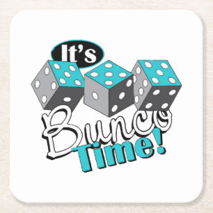 Es ist Bunco Time! Rechteckiger Pappuntersetzer