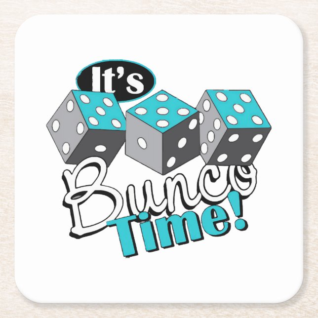 Es ist Bunco Time! Rechteckiger Pappuntersetzer (Vorderseite)