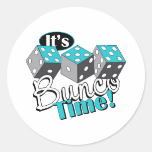 Es ist Bunco Time! Runder Aufkleber