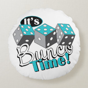 Es ist Bunco Time! Rundes Kissen