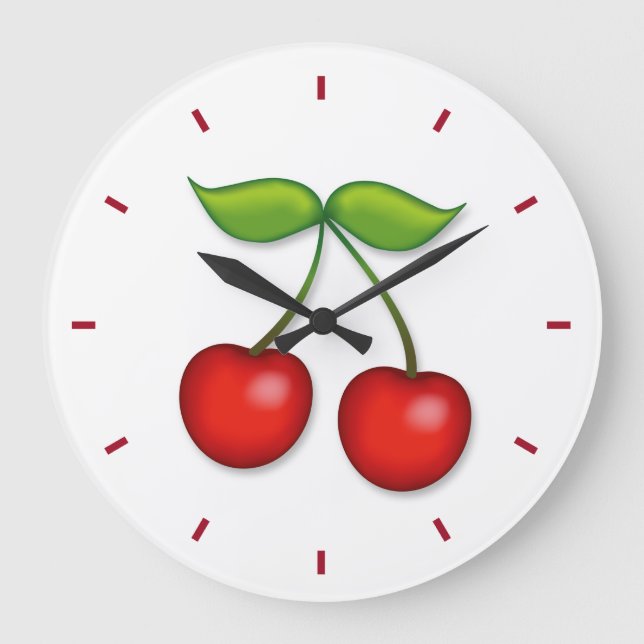Es ist Cherry Pie Time Große Wanduhr (Vorderseite)