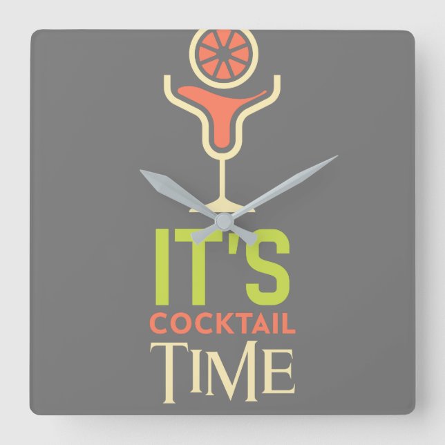 Es ist Cocktail Time Bar Wall Uhr (Vorderseite)