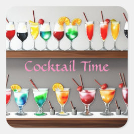 Es ist Cocktail Time Party Sticker Farbige Getränk