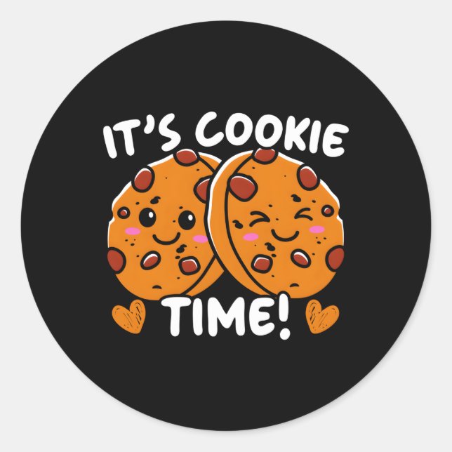 Es ist Cookie Time Cookie Dealer Sweet Dessert Bak Runder Aufkleber (Vorderseite)
