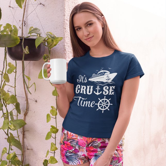 Es ist Cruise Time White Typografy T-Shirt (Von Creator hochgeladen)