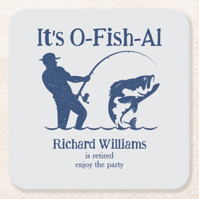 Es ist das Party für das Ruhestand von Fischern Rechteckiger Pappuntersetzer (Vorderseite)
