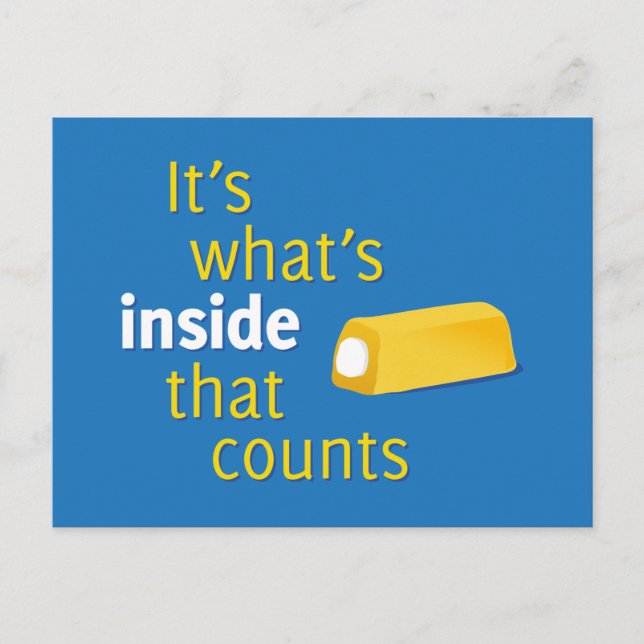 Es ist das, was drin zählt postkarte (Vorderseite)