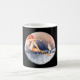 Es ist das Week End 1950 Button Up Girl Kaffeetasse