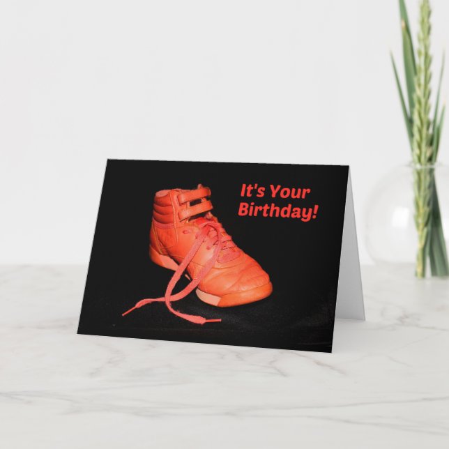 Es ist dein Geburtstag - Orange Shoe Glad? Karte (Vorderseite)