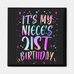 Es ist der 21. Geburtstag meiner Nichte Bunt Fröhl Magnet