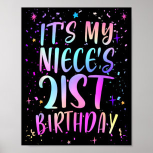 Es ist der 21. Geburtstag meiner Nichte Bunt Fröhl Poster