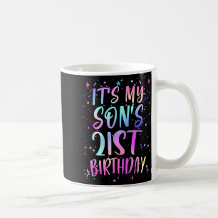 Es ist der 21. Geburtstag meines Sohnes Buntes Glü Kaffeetasse