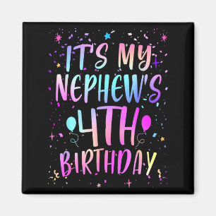 Es ist der 4. Geburtstag meines Neffen Buntes Glüc Magnet