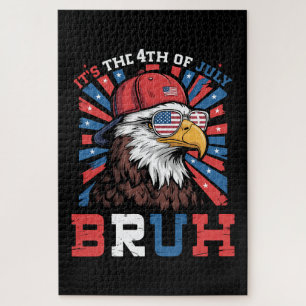 Es ist der 4. Juli Bruh Weißkopfseeadler Patriotis Puzzle
