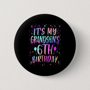 Es ist der 6. Geburtstag meines Enkels, farbenfroh Button