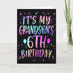 Es ist der 6. Geburtstag meines Enkels, farbenfroh Karte