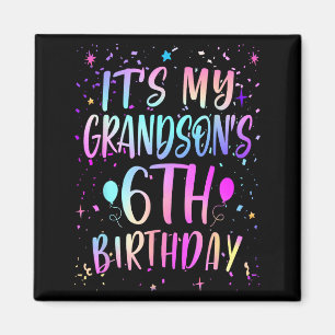 Es ist der 6. Geburtstag meines Enkels, farbenfroh Magnet