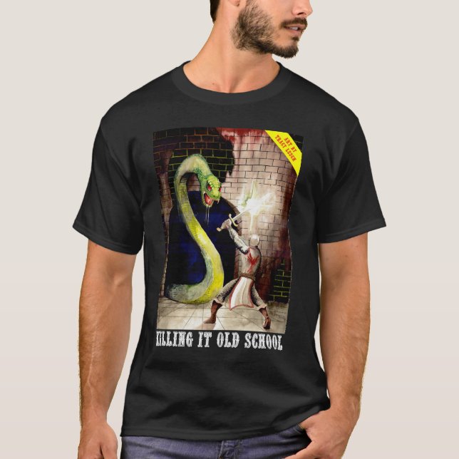 Es ist der dunkle T - Shirt der alten Schule (Vorderseite)