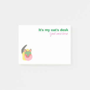 Es ist der Schreibtisch meiner Katze - ich arbeite Post-it Klebezettel