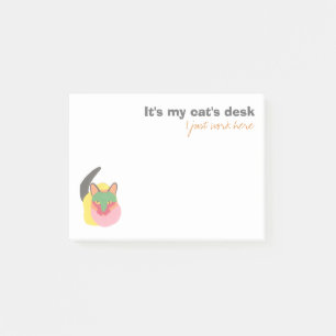 Es ist der Schreibtisch meiner Katze - ich arbeite Post-it Klebezettel