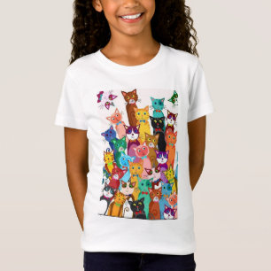 Es ist der T - Shirt des Mädchens einer Katze Wel