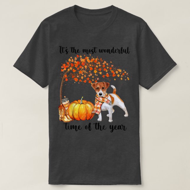 Es ist der wunderbarste Herbstzeit Jack Russel Pu T-Shirt (Design vorne)